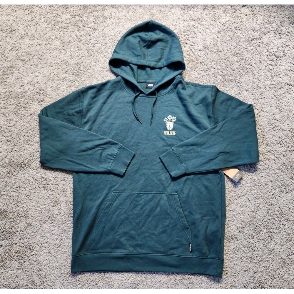 VANS Green Pullover Hoodie Mens XXL Green Eco Positivity Think Green Peace Head